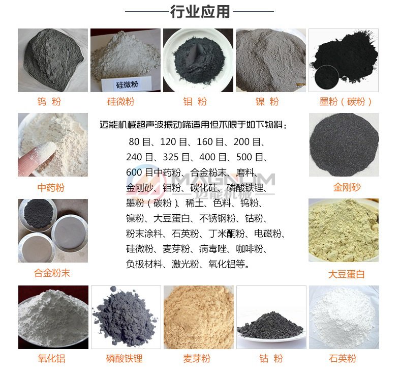 人造石墨粉超聲波振動(dòng)篩適用行業(yè)